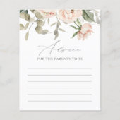 Roze Butterfly Baby shower Advice Kaart (Voorkant)