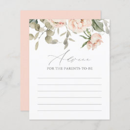 Roze Butterfly Baby shower Advice Kaart