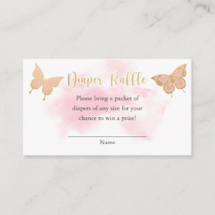 Roze Butterfly Baby shower Invitation Informatiekaartje