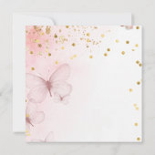 Roze Butterfly Baby shower Invitation Kaart (Achterkant)