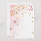 Roze Butterfly Baby shower Invitation Kaart (Achterkant)