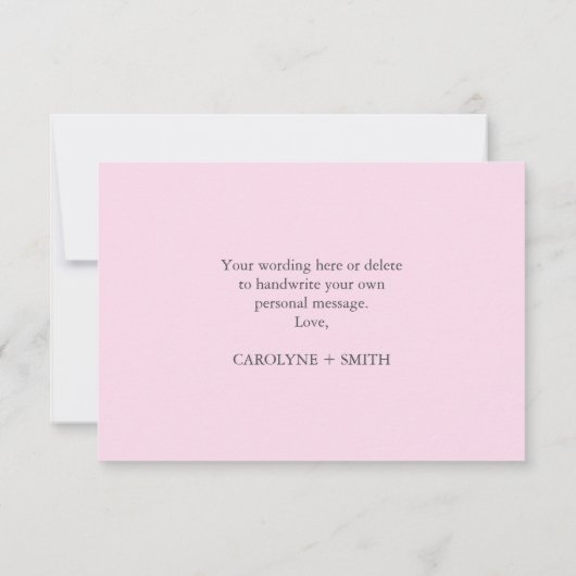 Roze Butterfly Baby shower Uitnodiging Hartelijk d (Achterkant)