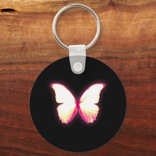 Roze Butterfly Basic Sleutelhanger (Voorkant)