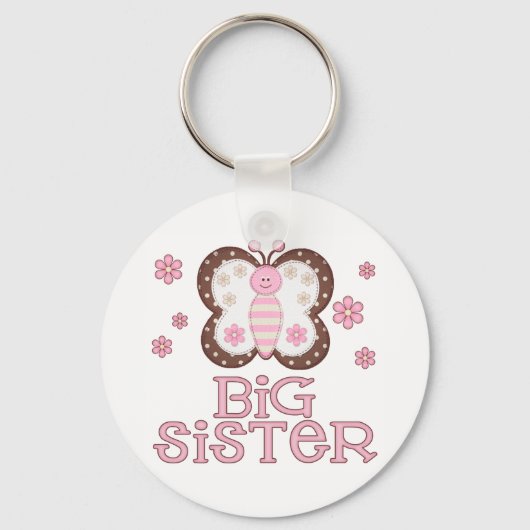 Roze Butterfly Big Sister Sleutelhanger (Voorkant)