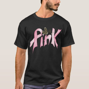 Roze Butterfly Breast Cancer Ribbon T-Shirt