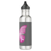 Roze Butterfly Breast Cancer Survivor Waterfles (Rechts)