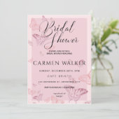 Roze Butterfly Bridal Shower Kaart (Staand voorkant)