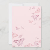 Roze Butterfly Bridal Shower Kaart (Achterkant)