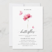 Roze Butterfly Bridal Shower Kaart (Voorkant)