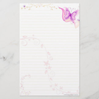 Roze Butterfly Briefpapier