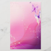 Roze Butterfly Briefpapier (Voorkant)