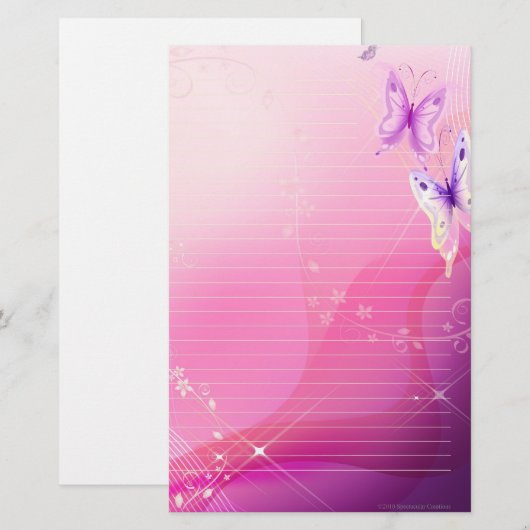 Roze Butterfly Briefpapier