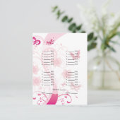 Roze Butterfly Bunco-kaart/Briefkaart blad Briefkaart (Staand voorkant)