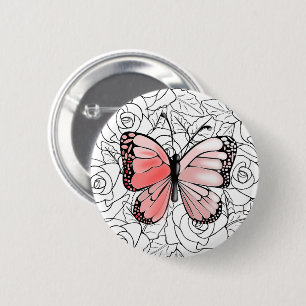 Roze Butterfly Button