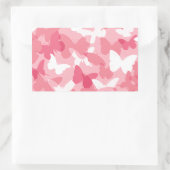 Roze Butterfly Camouflage Rechthoekige Sticker (Tas)