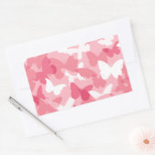 Roze Butterfly Camouflage Rechthoekige Sticker (Envelop)