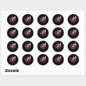 Roze Butterfly Cross Faith Hope Love Breast Cancer Ronde Sticker (Vel)