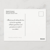 Roze Butterfly en Shabby  Rozen Hartelijk dank Briefkaart (Achterkant)