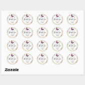 Roze Butterfly en Shabby  Rozen Hartelijk dank Ronde Sticker (Vel)