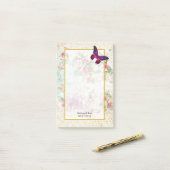 Roze Butterfly en Shabby  Rozen Wedding Post-it® Notes (Op bureau)