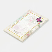 Roze Butterfly en Shabby  Rozen Wedding Post-it® Notes (Schuin)