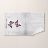 Roze Butterfly Floral Bath Towel Set Bad Handdoek (Handdoek)