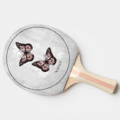 Roze Butterfly Floral Ping Pong Paddle Tafeltennisbatje (Zijkant)