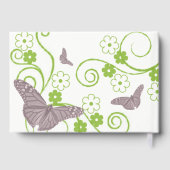 Roze Butterfly Floral Weddendag Guestbook Gastenboek (Achterkant)