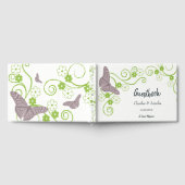Roze Butterfly Floral Weddendag Guestbook Gastenboek (Volledig)
