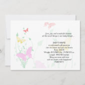 Roze Butterfly Garden Baby Aankondiging (Voorkant)