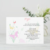Roze Butterfly Garden Baby Aankondiging (Staand voorkant)