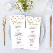 Roze Butterfly Geavanceerd Baby shower flatmenu Menu