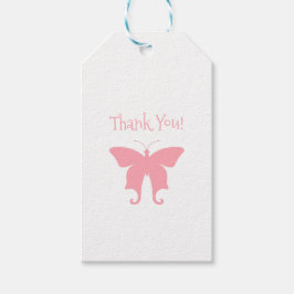 Roze Butterfly Hartelijk dank Cadeaulabel