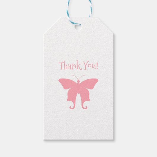 Roze Butterfly Hartelijk dank Cadeaulabel (Voorkant)