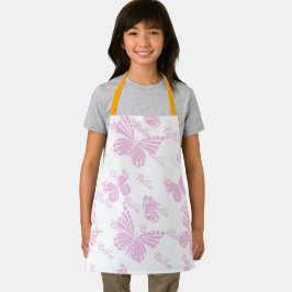 roze Butterfly Kinder naam schattige meisjes Schort