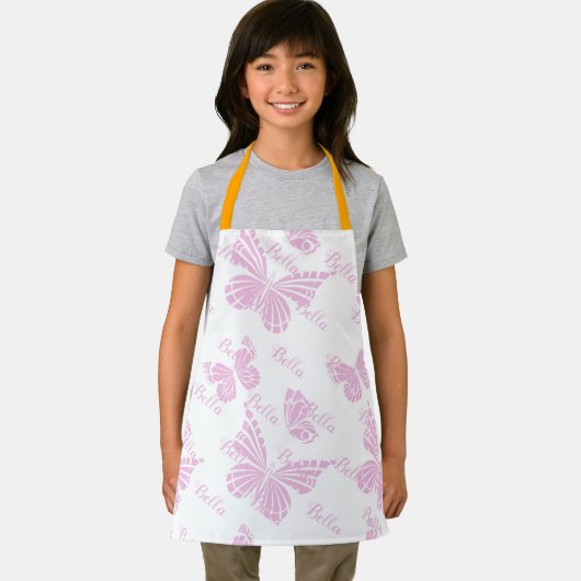 roze Butterfly Kinder naam schattige meisjes Schort (Insitu)