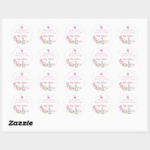 Roze Butterfly Kisses Spring Baby shower Favor Ronde Sticker (Vel)