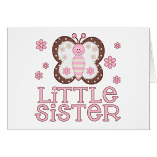 Roze Butterfly Little Sister Blank Card