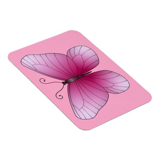 Roze Butterfly Magnet Magneet (Rechterzijde)