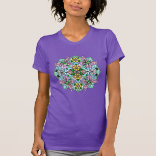 Roze Butterfly Mandala Whimsical Hand Drawn T-shirt