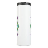 Roze Butterfly Mandala Whimsical Hand Drawn Thermosbeker (Achterkant)