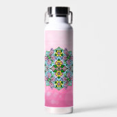 Roze Butterfly Mandala Whimsical Hand Drawn Waterfles (Voorkant)