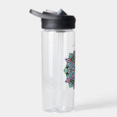 Roze Butterfly Mandala Whimsical Hand Drawn Waterfles (Rechts)