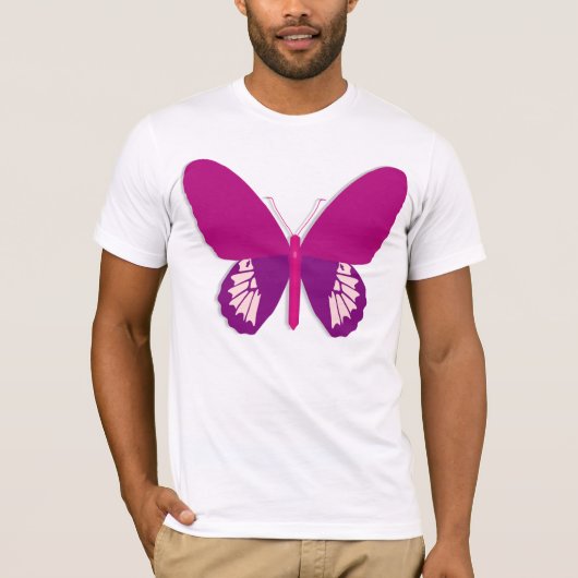 Roze Butterfly Mannen T-Shirt (Voorkant)