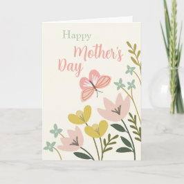 Roze Butterfly Moederdag Kaart