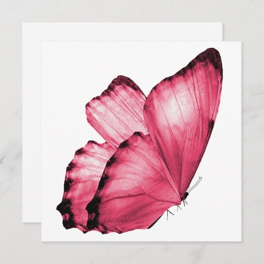 Roze Butterfly Notecard (Voorkant / Achterkant)