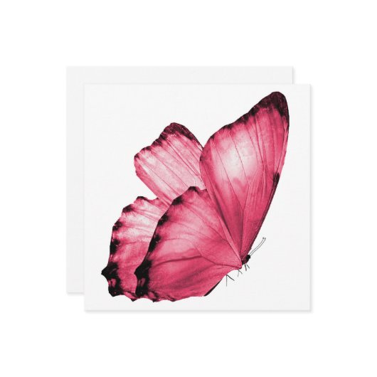 Roze Butterfly Notecard (Voorkant / Achterkant in situ)