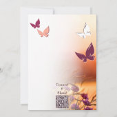 Roze Butterfly Party 4th Birthday Invitation Kaart (Achterkant)