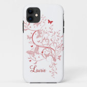 Roze Butterfly Persoonlijke iPhone 5 Hoesje (Achterkant)