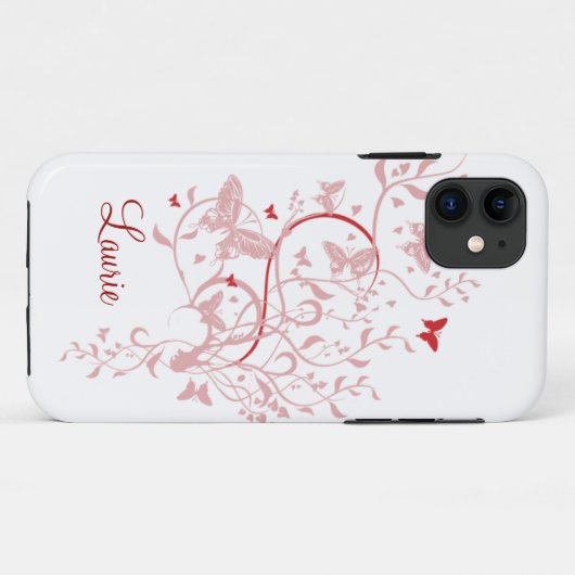 Roze Butterfly Persoonlijke iPhone 5 Hoesje (Achterkant (horizontaal))